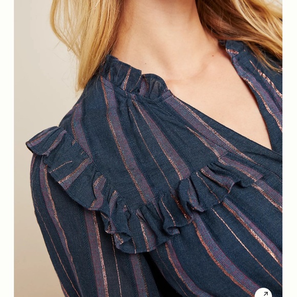 Anthropologie Midnight Ruffled midi dress women’s size S NWOT - Picture 5 of 16